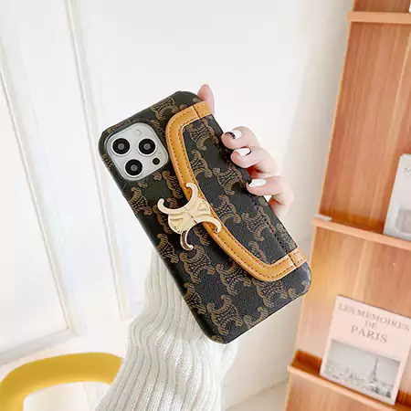 流行り celine iphone16Promax 保護ケース皮製 Celine 女性愛用 ケース 背面にカード入れ付き売れ筋超スタイリッシュSC21032535