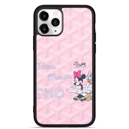 goyard風 レザー アイフォン 15 カバー