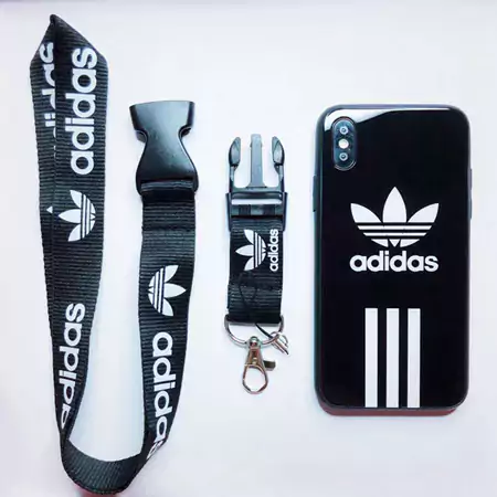 アディダス iPhone XSX ケース 背面ガラス