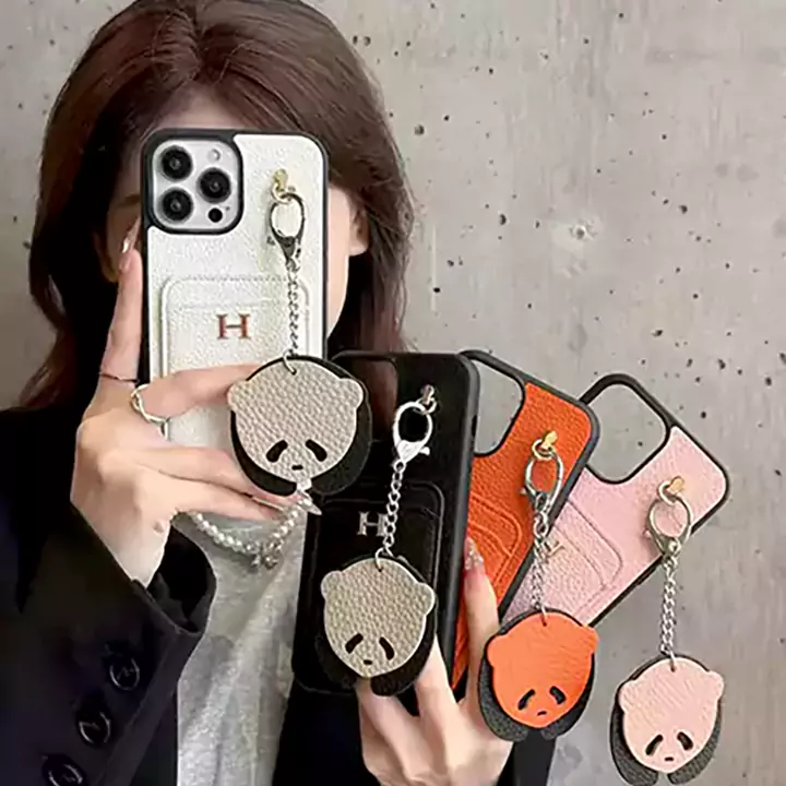 エルメスiphone16 plus ケースくまストラップ付き