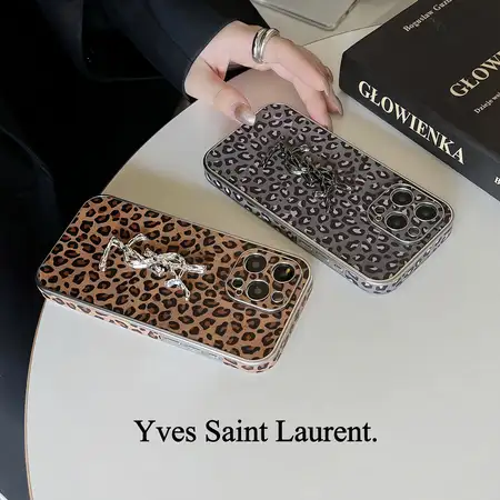 YSL iphone16 pro カバー ヒョウ柄