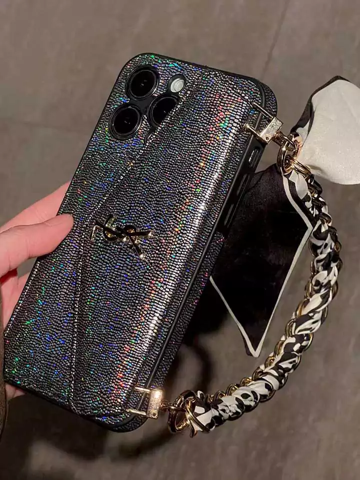 YSL スマホケース ストラップ付き
