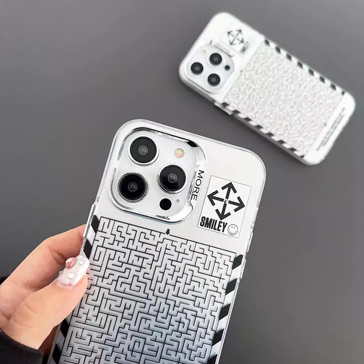 オフホワイト風 ブランドロゴ アイフォーン 14 携帯ケース