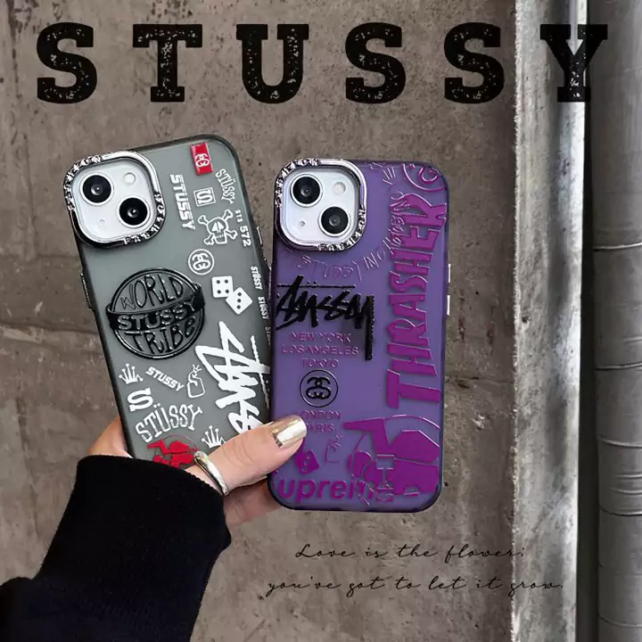 ロゴ付き アイフォーン14 plus ステューシー 保護ケース