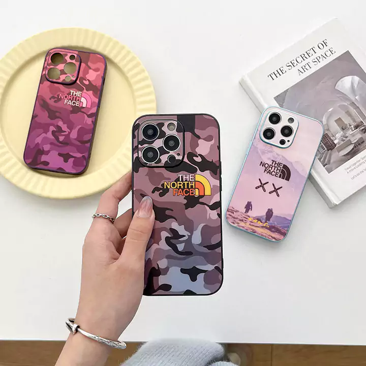 ザ ノース フェイス スマホケース iphone16pro max 夜光 携帯ケース ピンク ガラス つや消